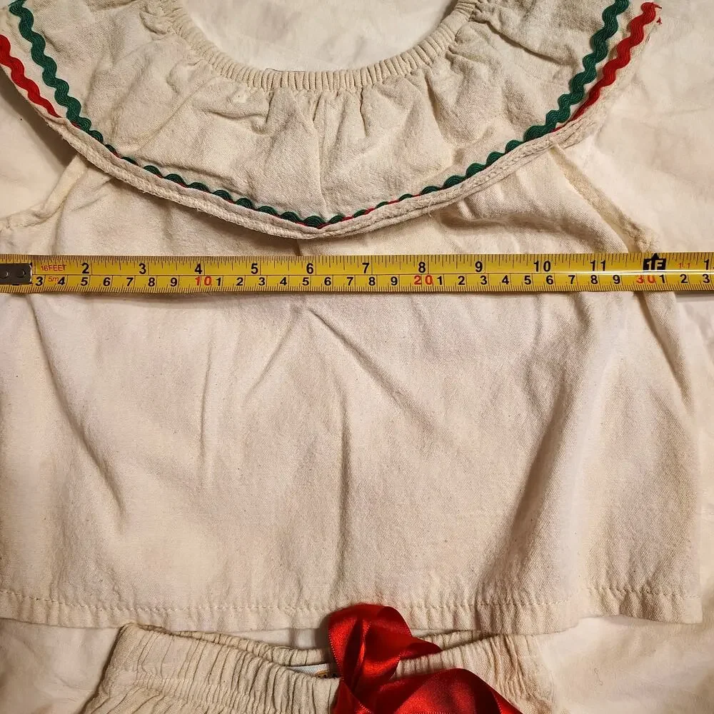 Nuvan Baby Girls 18M Mexican Folklorico Outfit Skirt Top Fiesta Red Green